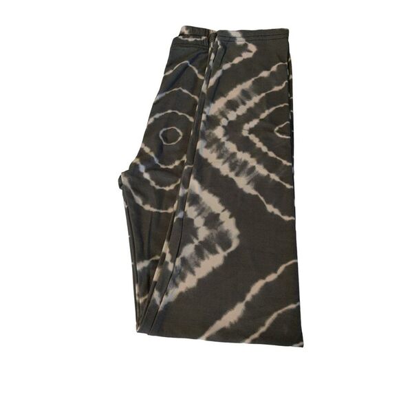 Reg‎ One Size Womens Charcoal Gray White Tye Die Leggings - Picture 6 of 8